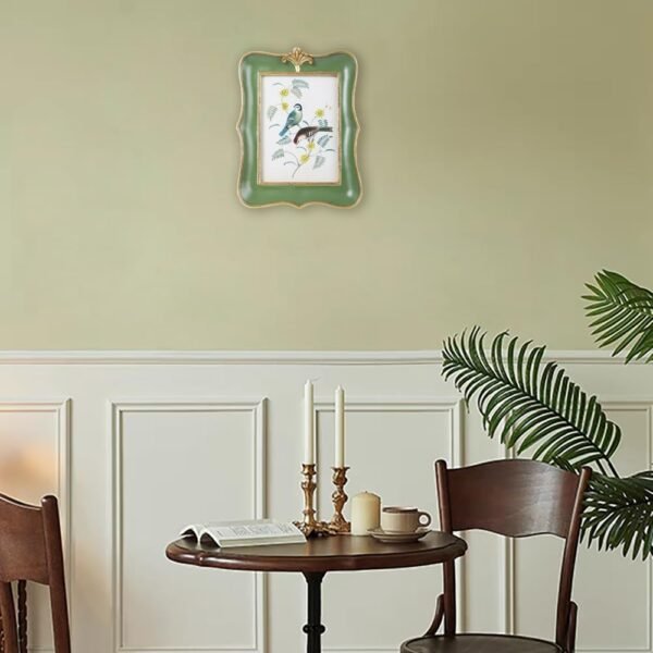 Antique Picture Frame 5x7 Vintage Frames Retro Photo Frame Scalloped Picture Frames Rustic Home Decor Green Picture Frames