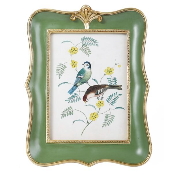 Antique Picture Frame 5x7 Vintage Frames Retro Photo Frame Scalloped Picture Frames Rustic Home Decor Green Picture Frames